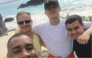 Luke in Bermuda filming his boxing documentary with his journalism bursary