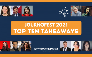 JournoFest 2021 top ten takeaways featured image graphic with photos of guest speakers