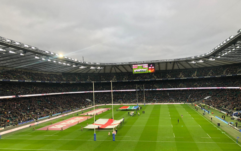 Photo of England rugby game at Twickenham stadium