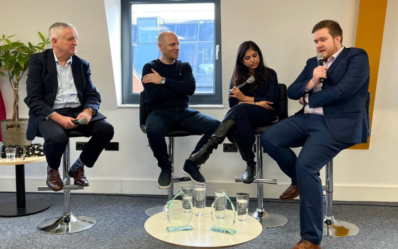 From left to right: News Associates deputy managing editor, and JournoFest host, Graham Dudman, Will Payne, Madhumita Murgia and Andrew Colley