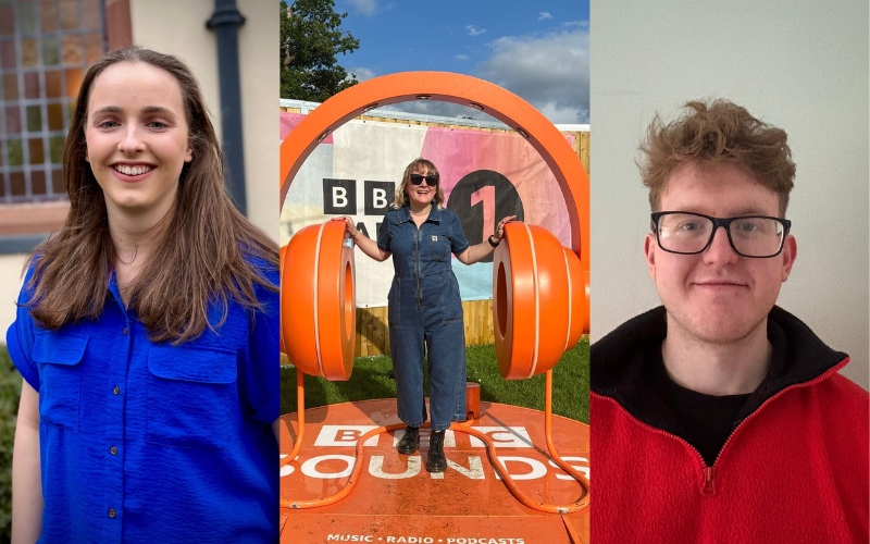 L-R: Super successful News Associates graduates Rebecca, Holly, Ben