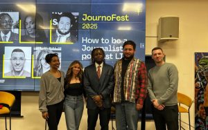 L-R Hanifah Rahman, Laura Beveridge, Plamedi Mbungu, Jordan Rason, Adonis Pratsides